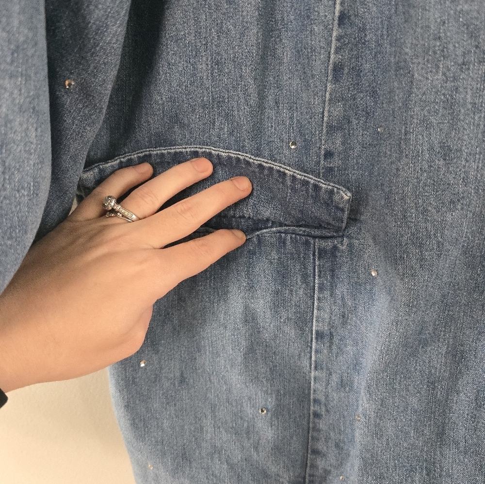 Ladies Quacker Factory 1-Button Lined Denim Jacke… - image 8